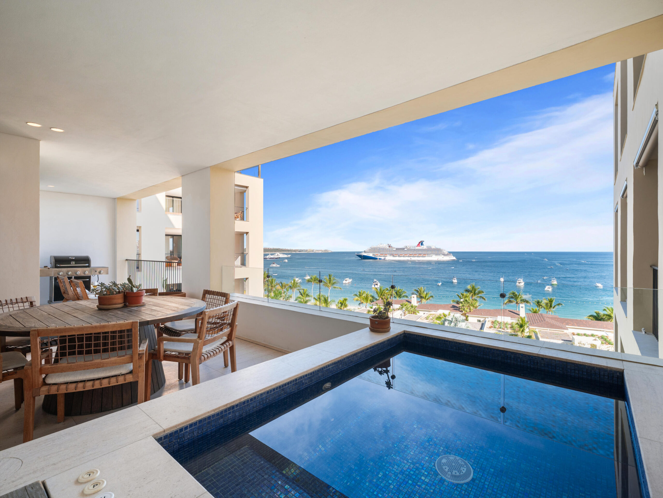 Los Cabos Hacienda Csl Residence 7-401 is a spacious 3-bedroom lock-off with a thoughtfully planned layout, located within the coveted 1 Homes Cabo, on the fourth floor of Building Seven, offering direct ocean for sale