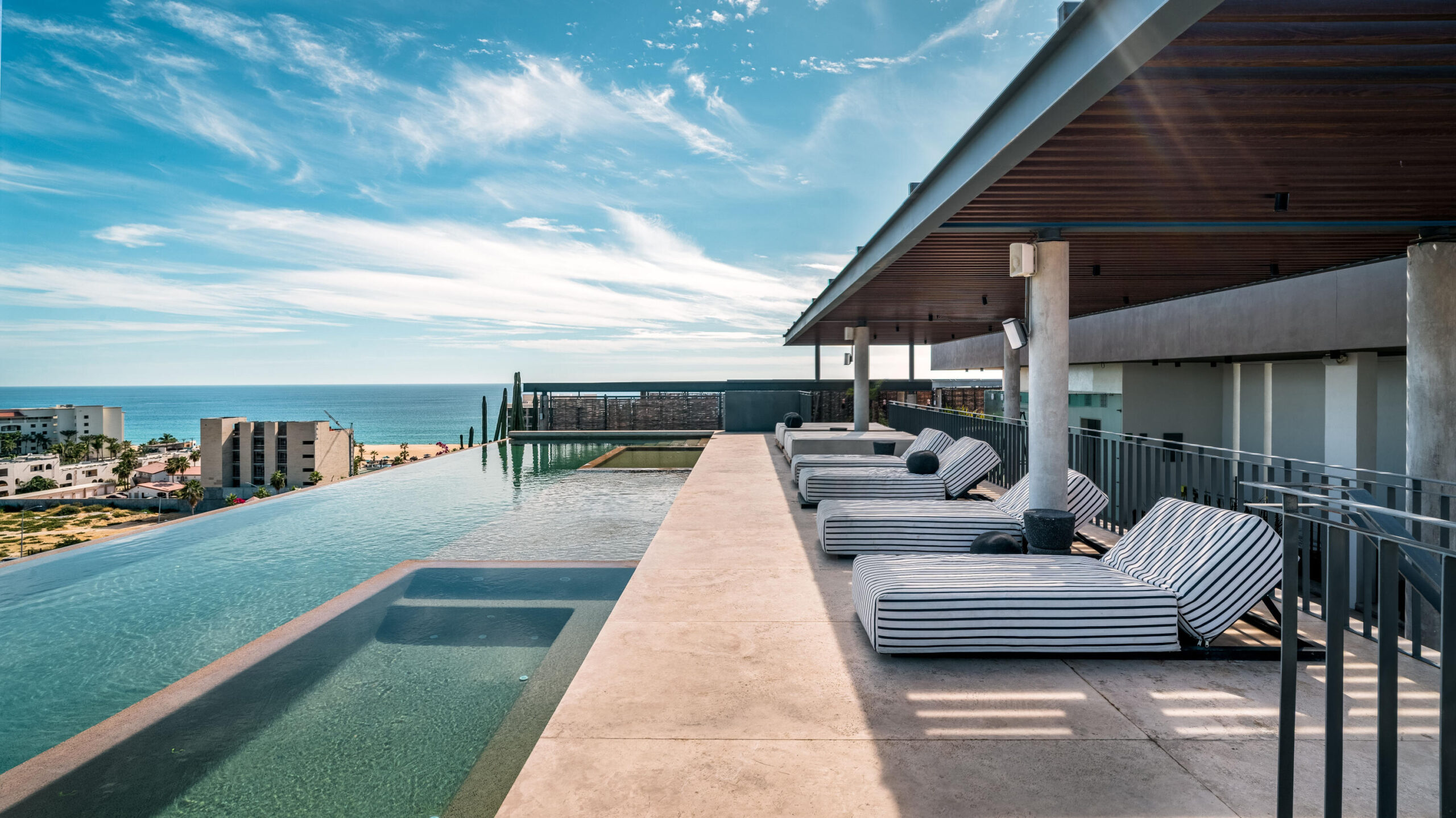 Los Cabos Punto Nima Experience modern design at Punto Nima 302, a brand-new residence in the heart of San José del Cabo Bay. This stylish 2-bedroom, 2-bath condo features sleek architecture and a private terrace with city and partial ocean for sale