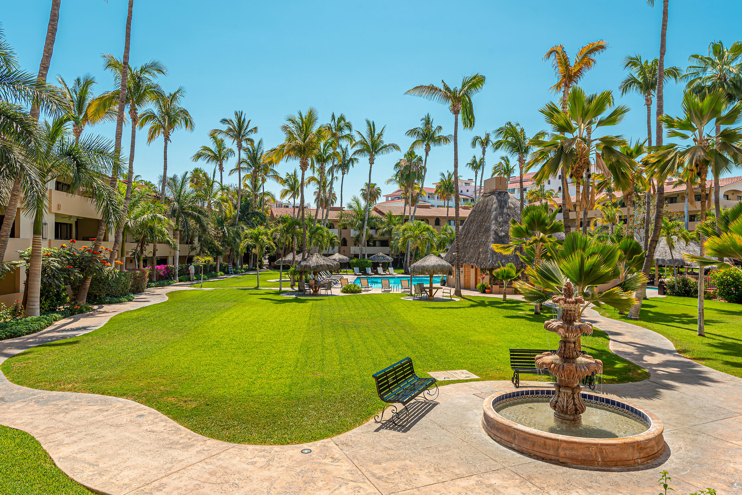 Los Cabos Marina Sol Casa Bonita is a beautifully decorated two bedroom, two bathroom condominium full of charm, warmth, and character, offering the perfect blend of comfort and location in the heart of Cabo San Lucas. This spacious two-bedroom, two-bath residence is ideal for families, couples, or groups looking to enjoy everything Cabo has to offer--just steps from it all.Located within the highly desirable Marina Sol community, this condo is just a 5-minute walk to Medano Beach, the Cabo Marina, Puerto Paraiso Mall, restaurants, and grocery stores, making it one of the most convenient and walkable locations in town. Despite its central location, the setting remains peaceful and private--perfect for those seeking relaxation while still being close to Cabo's vibrant dining, nightlife, and entertainment scene. The thoughtfully designed interior features a comfortable master suite with a king-size bed and ensuite bathroom. The second bedroom offers both a queen-size and twin bed, making it ideal for children or additional guests. A fully equipped kitchen provides everything needed to prepare meals at home, while the dining area comfortably seats six.Step outside to your private patio with BBQ grill, overlooking the beautifully maintained courtyard and pool--perfect for outdoor dining or unwinding after a day at the beach. Additional conveniences include mini-split air conditioning throughout the unit and a dedicated laundry/pantry area with washer and dryer.Marina Sol is known for offering one of the largest heated swimming pools in Cabo, surrounded by lush tropical landscaping. Residents and guests also enjoy resort-style amenities including a concierge service, poolside restaurant and bar, tequila bar, and a clubhouse featuring billiards and ping pong tables. The community is also uniquely positioned as one of the only complexes in Cabo with secure water rights, an increasingly valuable and important feature for long-term peace of mind.Whether you are looking for a vacation getaway, rental investment, or full-time residence, Casa Bonita offers an unbeatable combination of location, comfort, amenities, and lifestyle in one of Cabo's most established and desirable communities. for sale