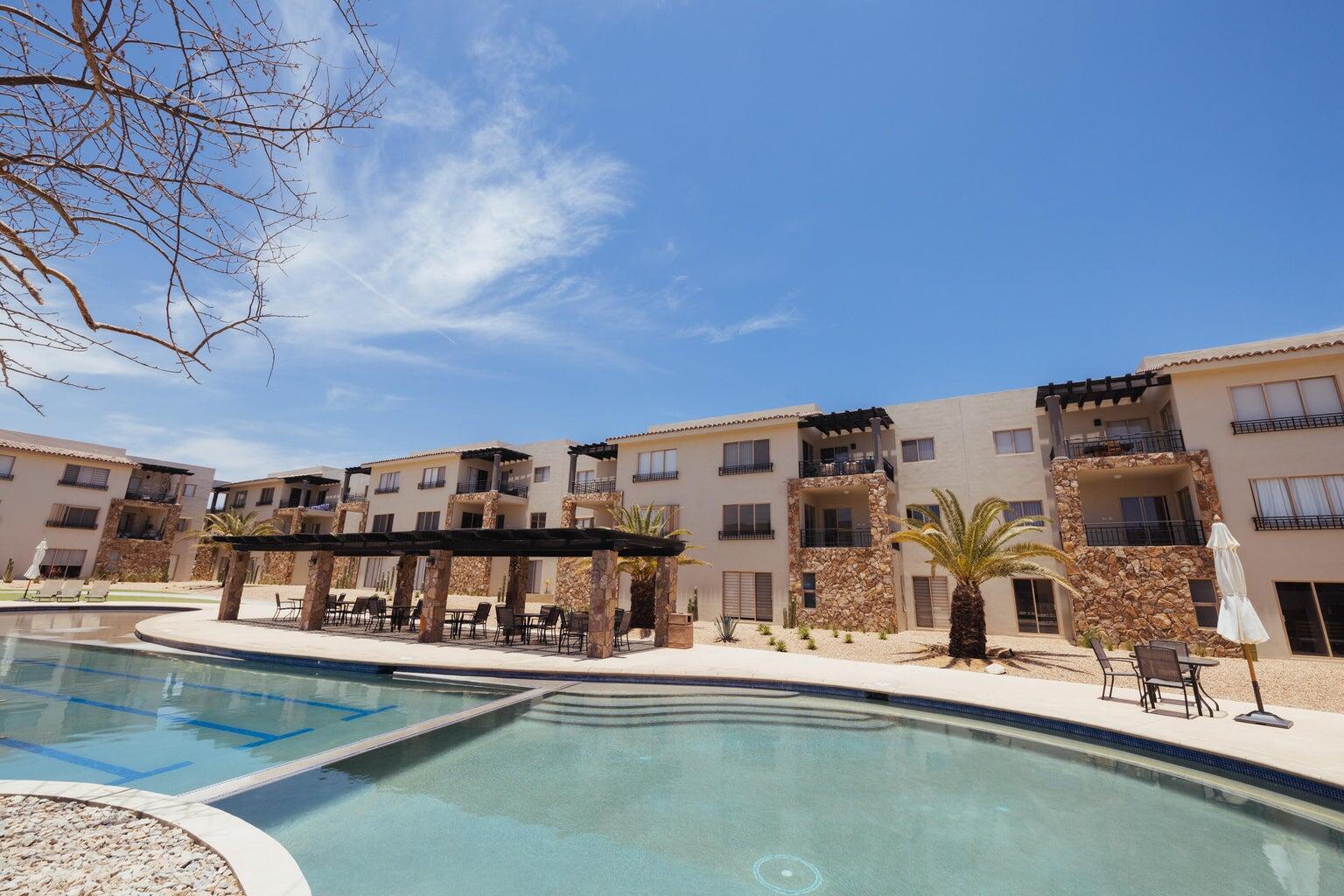 Los Cabos Camino Del Mar Located just minutes from El Médano Beach, the Escuela Internacional del Mar, and the best shopping and dining on the Cabo Corridor, this townhome is a hidden gem.Enjoy hassle-free living with this beautiful 2-bedroom, 2.5-bathroom townhome in the sought-after Camino del Mar community in El Tezal. This property offers an unparalleled combination of comfort and convenience, featuring an elegant open-plan living area and spacious bedrooms.This townhome in Camino del Mar, El Tezal, offers unbeatable value. Enjoy modern interiors, a rooftop terrace with iconic for sale