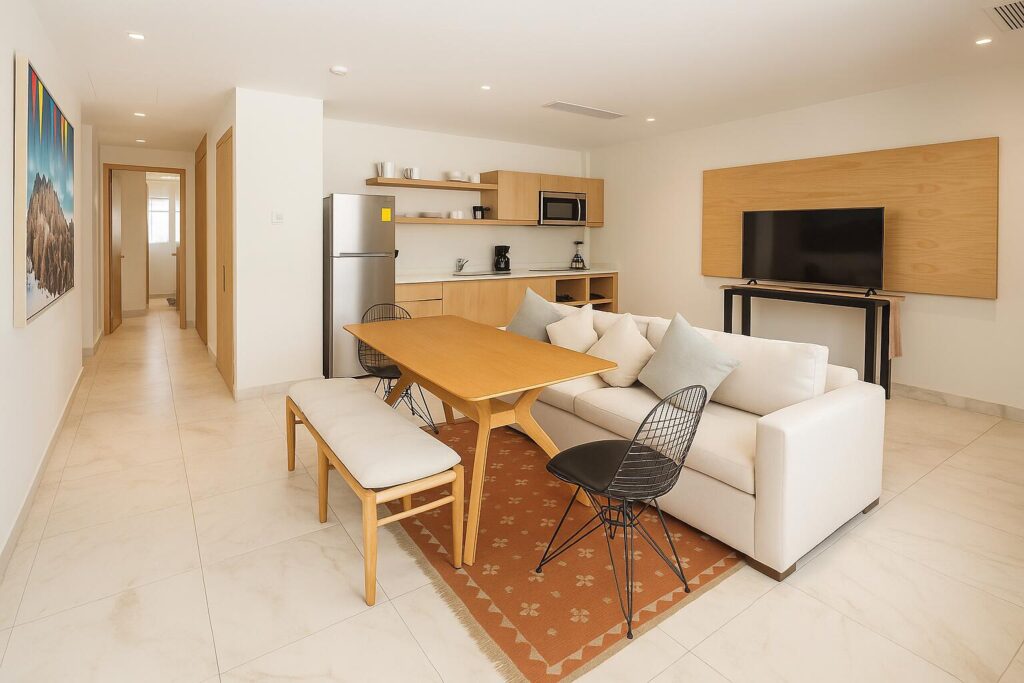 Los Cabos Cardinal Living Experience modern living in the heart of Cabo San Lucas at Cardinal Living. This stylish 1-bedroom, 1-bath condo offers the perfect blend of comfort and convenience, just minutes from the marina, restaurants, and downtown nightlife. Designed with modern finishes, it features an open kitchen and bright interiors that maximize space and natural light. Enjoy first-class amenities including a rooftop pool, fitness center, coworking area, 24/7 security, and underground parking. Whether for full-time living or as a rental investment, this condo delivers the ideal Cabo lifestyle. โ CARDINAL LIVING, Cabo San Lucas, Cabo San Lucas, BS