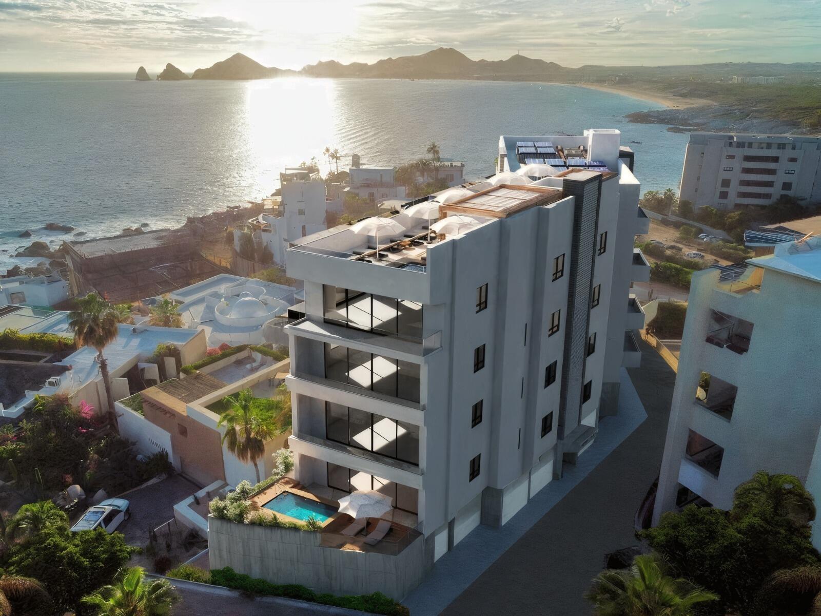 Los Cabos Montigny Montigny is an exclusive boutique condominium development featuring only 11 residences, and stands among the very few brand-new condominium options on the corridor's ocean side in Cabo San Lucas. Ideally located just a short walk from the renowned Monuments Beach, these homes offer inspiring for sale