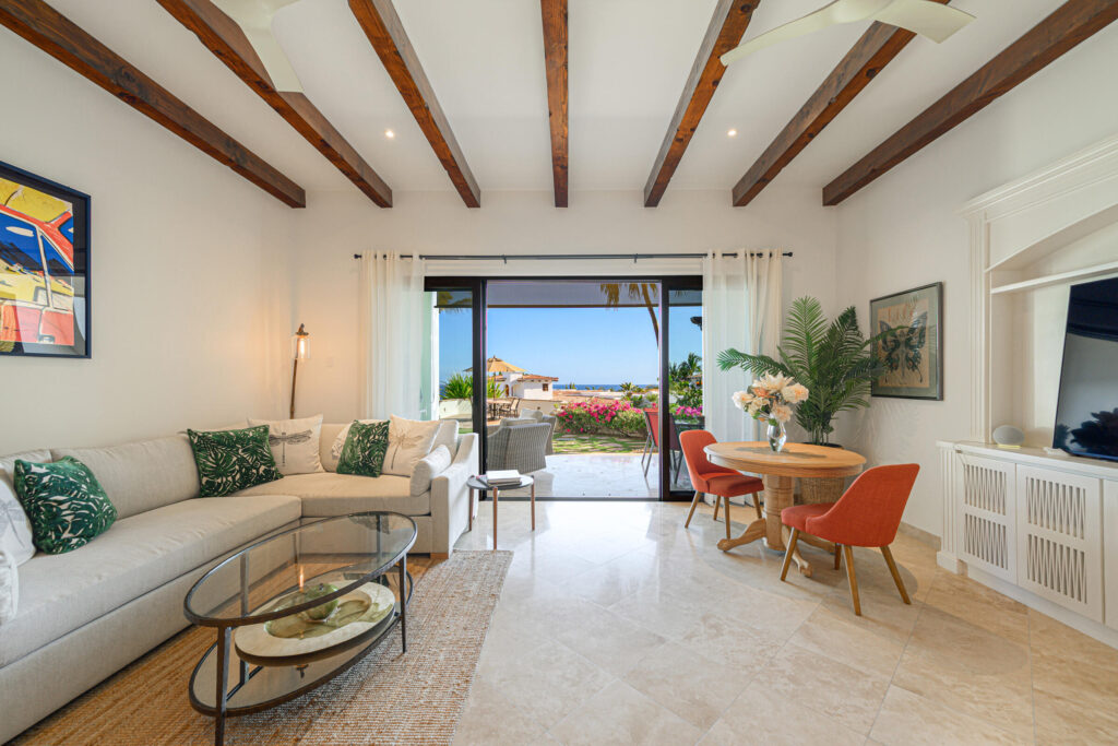 Los Cabos Costa Mare Income-producing condo in Costa Mare, a boutique 28-unit development just minutes from the Marina, beaches, golf courses, and top dining in Cabo San Lucas. More than real estate, this is a turnkey Airbnb business. Delivered fully furnished, professionally decorated, and already operating, including flat-screen TVs, towels, linens, pans, dishes, and everything needed to generate income from day one. The unit offers 2 bedrooms, 2 bathrooms, and 102 m² total (90 m² interior + 12 m² terrace), located on the second level, featuring a modern kitchen with quartz countertops and a private balcony with city – Phase 1, San Jose del Cabo, BS
