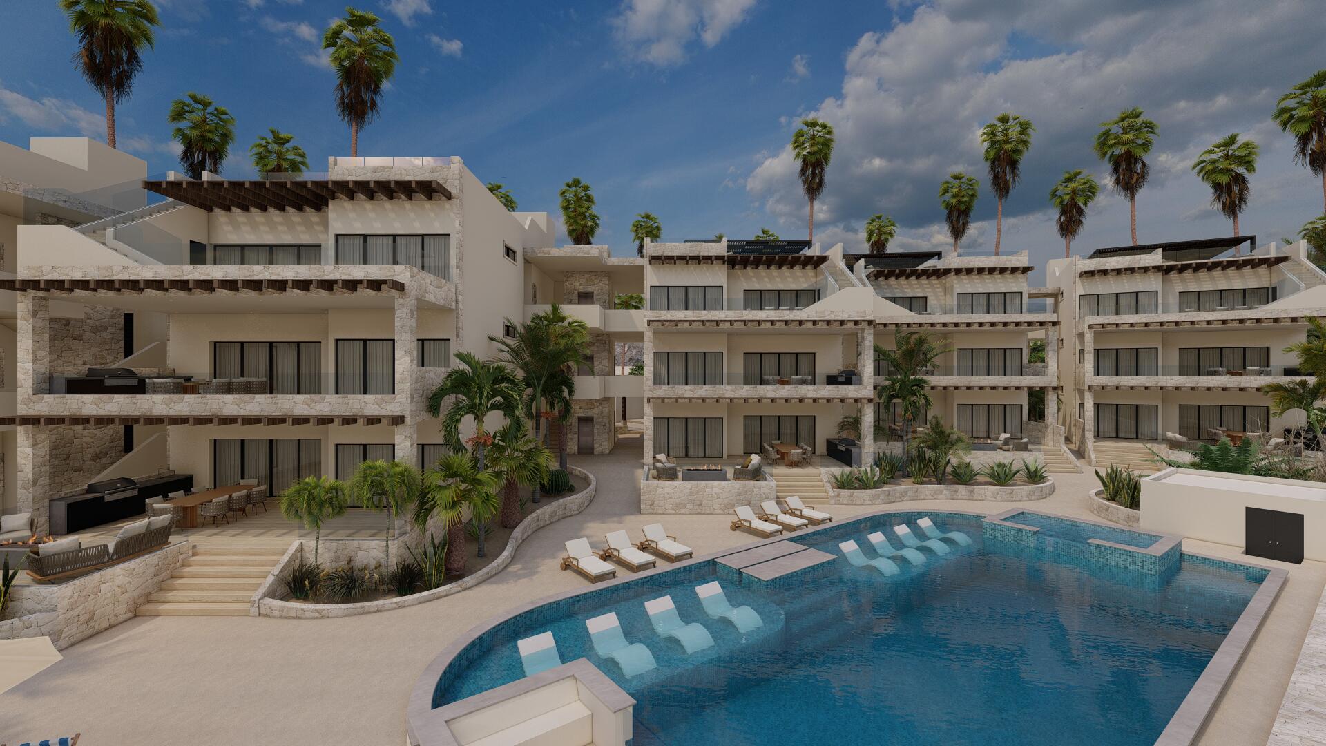 Los Cabos Serenity At Cerritos Discover this exclusive luxury development located in the heart of Cerritos Beach, Baja California Sur. Serenity at Cerritos features 15 stunning condos spread across five standalone buildings, with only one unit per level offering privacy and a serene living experience. Strategically situated within walking distance of the beach, Serenity at Cerritos provides the perfect escape to Baja's natural beauty, combining comfort and convenience. Each spacious 3-bedroom, 3-bathroom condo includes: carpentry, quartz countertops, fully equipped kitchen with cooktop, oven, fridge, microwave and dishwasher. Optional upgrades: wine fridge, washer & dryer, terrace grill, hurricane shutters, fire pit. Don't miss this incredible opportunity to become part of this extraordinary development. for sale