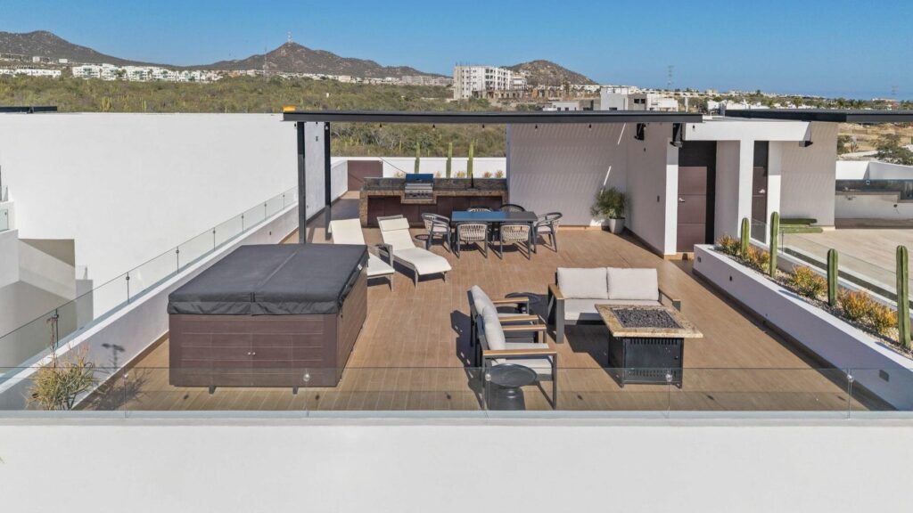 Los Cabos Amalfi Turn Key, Renovated and Absolutely Charming 1 Bedroom Condo on the Cabo San Lucas Corridor! Located in the lovely community of Amalfi, in El Tezal, just 10 minutes to downtown Cabo and the beach. Features a spacious and functional floorplan, private terrace, laundry room with washer & dryer, AC minisplit units, ceiling fans, window covers, window screens, plenty of closet space, light fixtures, fully furnished and equipped and assigned parking. Community is gated and guarded 24/7 and offers pools, tennis court and beautiful gardens. Walking distance to schools, minimarket, super store and home depot. Long term and vacation rentals allowed. – Solara del Mar 3Br Penthouse, Cabo Corridor, BS