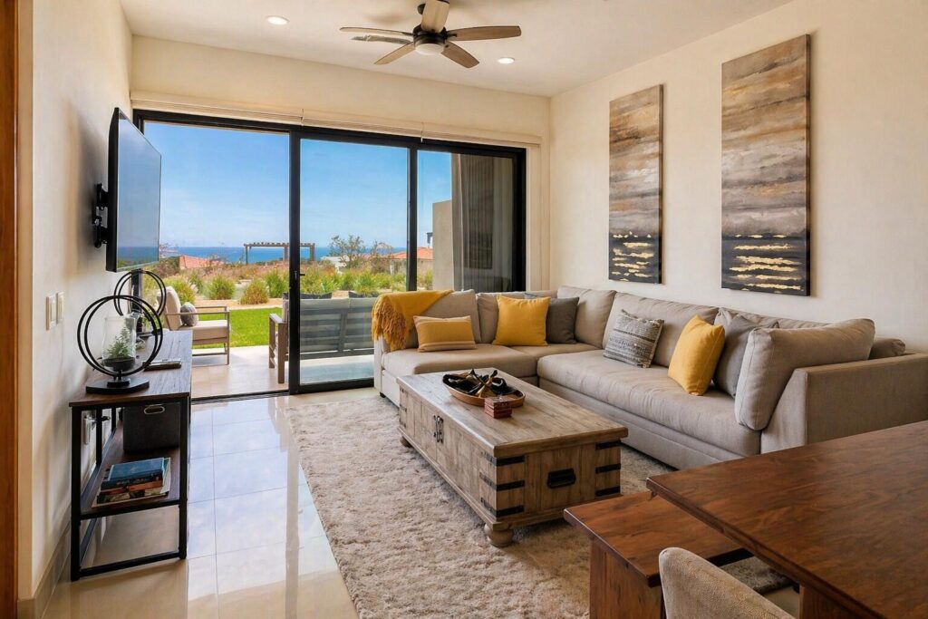 Los Cabos Centro-Todos Santos Discover refined living in the heart of Todos Santos, where everyday life feels like a retreat. Start your mornings by the sparkling pool, surrounded by lush gardens, and unwind in the jacuzzi under the Baja sky. This beautifully designed condominium offers the perfect balance of relaxation, comfort, and convenience.Ideally situated in a central location, you'll enjoy walking-distance access to restaurants, shops, galleries, and the vibrant town center, making it easy to experience everything Todos Santos has to offer. Whether as a full-time residence, vacation escape, or income-producing rental, this property is perfectly positioned to enjoy the best of the area.Thoughtfully finished with quality materials, the condominium will feature exquisite Parota doors, elegant ceramic tile flooring, spacious closets, sleek aluminum windows, and a modern, fully equipped kitchen designed for both everyday living and entertaining. – Tari Tramonti, Cabo Corridor, BS