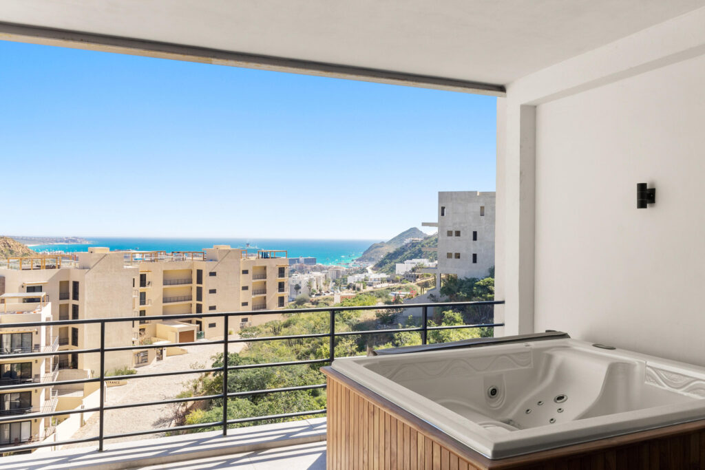 Los Cabos Sunset Live the Cabo dream in this exclusive corner condo located in the highly desirable Sunset area of Cabo San Lucas. Set within a boutique community of just 20 units, this property offers the perfect balance of privacy and comfort. Featuring 2 bedrooms and 2 bathrooms, spacious interiors, and a smart layout, the highlight is the private terrace with jacuzzi, the perfect spot to unwind while enjoying the breathtaking โ Torre Maria, Cabo San Lucas, Cabo San Lucas, BS
