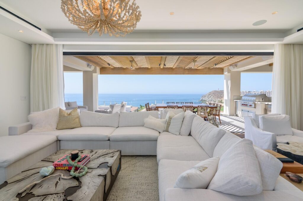 Los Cabos Cove Club Club Villa 12 is a stunning 4-bedroom residence within the private Cove Club at Cabo Del Sol, one of Los Cabos' most prestigious communities. Each bedroom is a full master suite, complemented by two half baths, one in the living area and one on the rooftop terrace. With over 3,600 sq. ft. under A/C and 1,100+ sq. ft. of terraces, the villa offers seamless indoor-outdoor living. The private rooftop features a pool and hot tub overlooking breathtaking ocean – Villa Enclave Azul, Cabo Corridor, Cabo Corridor, BS