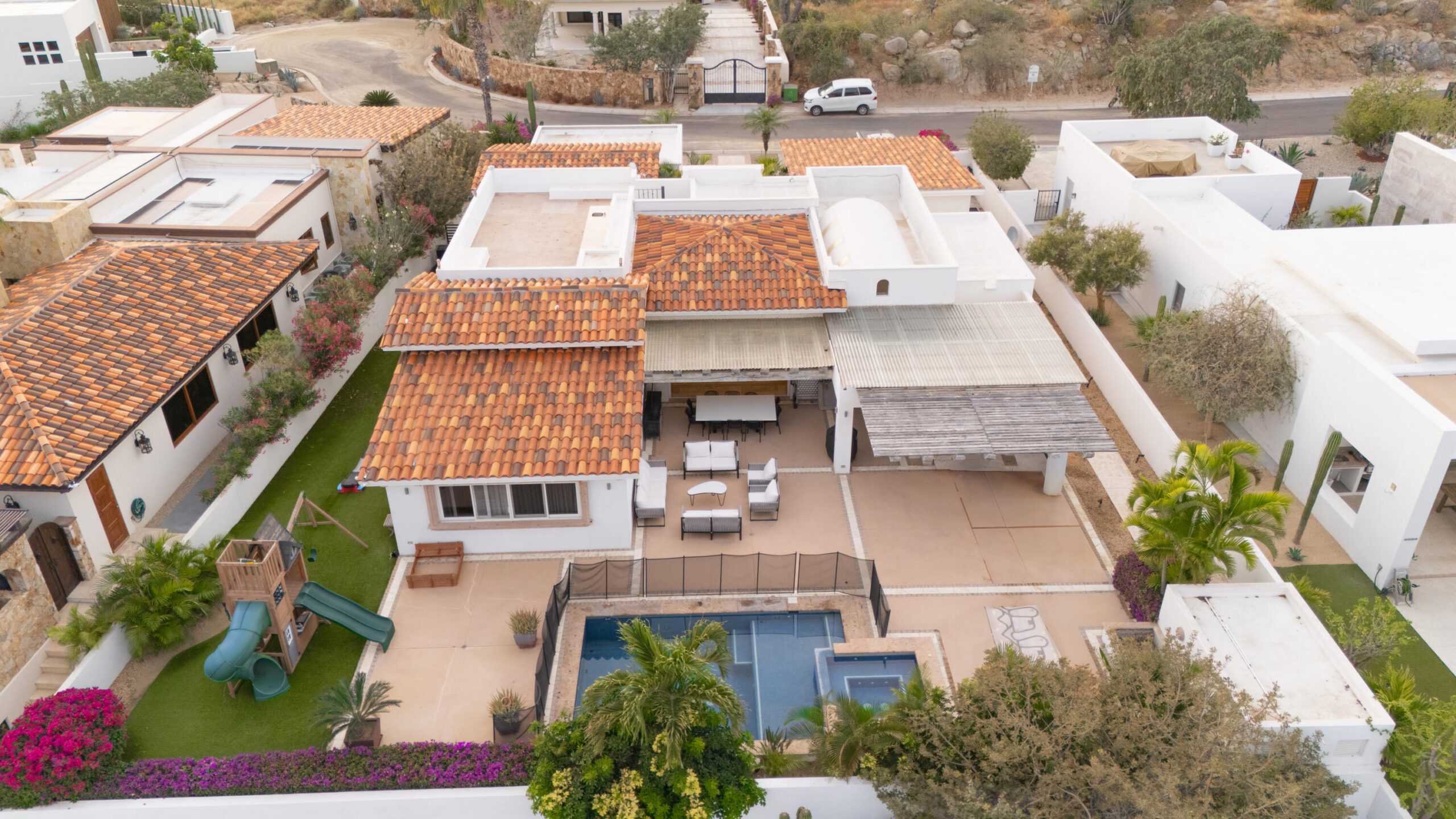 Los Cabos Pedregal Csl Villa Felicidad is a 5-bedroom, 5.5-bath residence in Pedregal that combines scale, location, and proven income potential. Set just minutes from the main gate and within walking distance to the marina, it offers effortless access to Cabo's best dining and nightlife while maintaining privacy. The home features a private pool, expansive terraces, and panoramic marina for sale